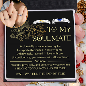 Sun Moon Couple Promise Ring - Adjustable Size Ring - Family - To My Soulmate - Love You Till The End Of Time - Ukgrlk13003