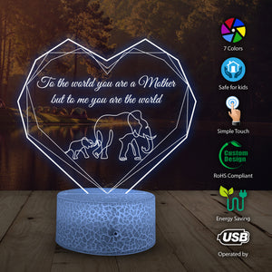 Heart Led Light - Family - To Mum - You Are The World - Ukglca19004