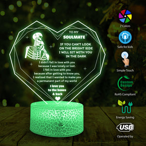 3D Led Light - Skull - To My Soulmate - I Love You To The Bones & Back - Ukglca13024