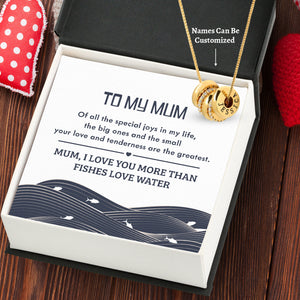 Personalised Together Necklace - Fishing - To My Mum - I Love You More Than Fishes Love Water - Ukgnzz19004