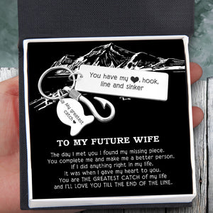 Fishing Hook Keychain - To My Future Wife - You Have My Heart, Hook, Line And Sinker - Ukgku25001 - Love My Soulmate