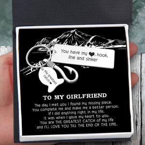 Fishing Hook Keychain - To My Girlfriend - You Have My Heart, Hook, Line And Sinker - Ukgku13001 - Love My Soulmate
