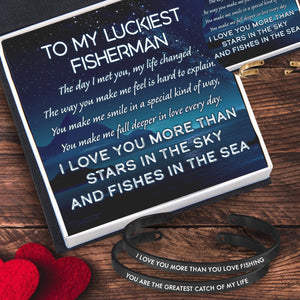 Couple Bracelets - Fishing - To My Luckiest Fishetman - I Love You - Ukgbt26024