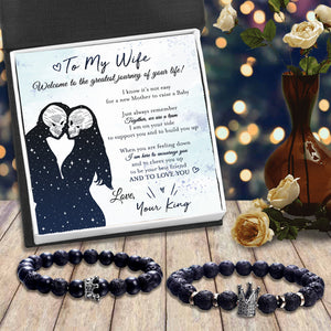 King & Queen Couple Bracelets - Skull - To A New Mum - I Am On Your Side To Support You And To Build You Up - Ukgbae15003