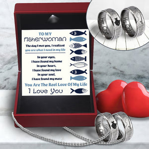 Fishing Ring Couple Necklaces - Fishing - To My Fisherwoman - I Love You - Ukgndx13008