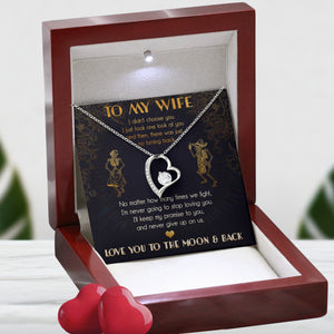 Forever Love Necklace - Skull - To My Wife - Love You To The Moon & Back - Uksnr15002