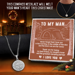 Men Compass Necklace - Camping - To My Man - The Greatest Camping Partner - Ukgnnw26003