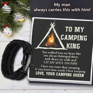 Paracord Rope Bracelet - Camping - To My Camping King - You Walked Into My Heart - Ukgbxa26023