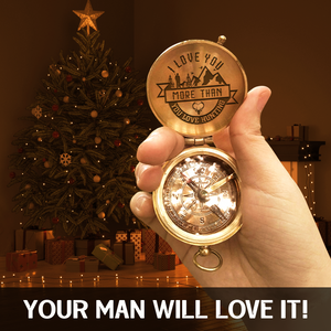 Engraved Compass - Hunting - To My Man - I Love You More Than You Love Hunting - Ukgpb26094