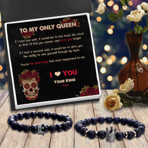 King & Queen Couple Bracelets - Skull - To My Only Queen - You're The Best Thing That Ever Happened To Me - Ukgbae13010