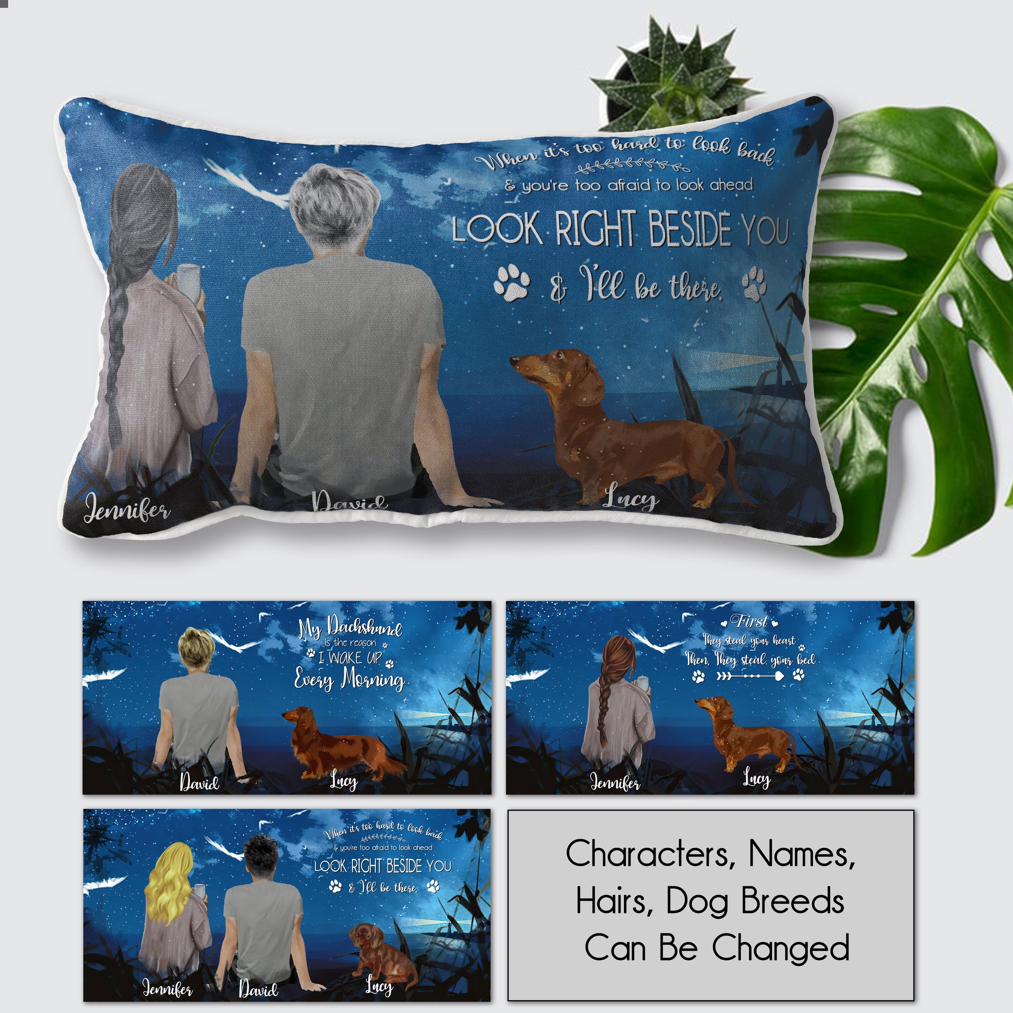Personalised Pillow Case - Dachshund - To Beloved One - Look Right Beside You - Uktzb34002