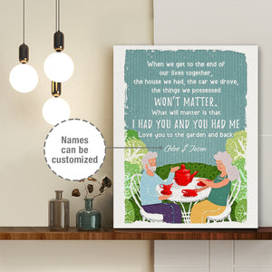 Personalised Matte Canvas - Garden - To My Wife - I Had You And You Had Me - Uksjkc15002