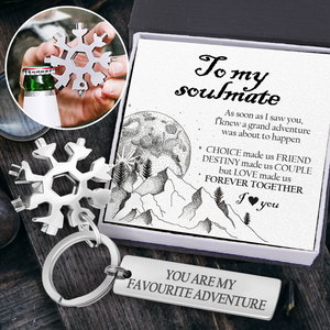 Outdoor Multitool Keychain - Hiking - To My Soulmate - Love Made Us Forever Together - Ukgktb13002
