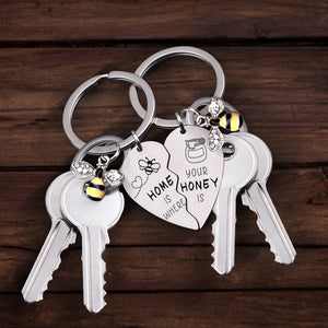 Bee Heart Puzzle Keychain - Garden - To My Wife - Home Is Where Your Honey Is - Ukgkzl15001