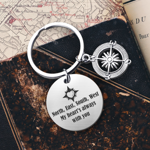 Compass Keychain - Camping - To My Man - My Heart Is Always With You - Ukgkw26019