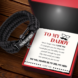 Paracord Rope Bracelet - Family - To My Daddy - You Will Always Be My Dad, My Hero - Ukgbxa18002
