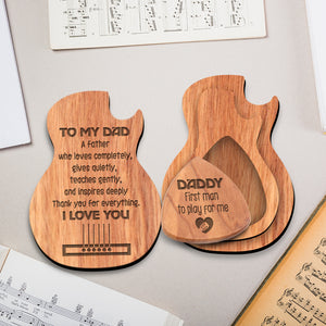 Wooden Guitar Pick 1 Pcs - Guitar - To My Dad - First Man To Play For Me - Ukghea18003