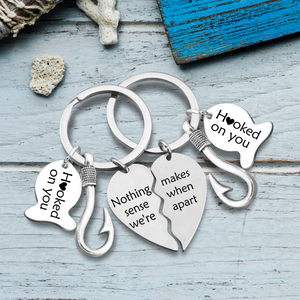 Fishing Heart Puzzle Keychains - Fishing - To My Future Wife - I'll Love You Till The End Of the Line - Ukgkbn25001