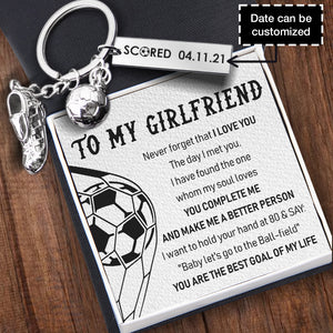 Personalised Engraved Football Shoe Keychain - Football - To My Girlfriend - I Love You - Ukgkbh13001