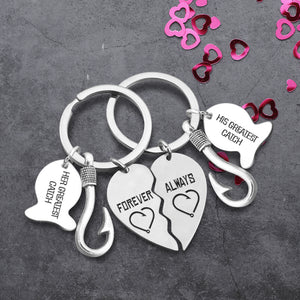 Fishing Heart Puzzle Keychains - To My Man - Never Forget That I Love You - Ukgkbn26003