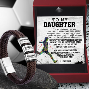 Leather Bracelet - Football - To My Daughter - I Want You To Believe Deep In Your Heart - Ukgbzl17002