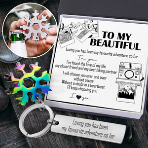 Outdoor Multitool Keychain - Hiking - To My Beautiful - Loving You Has Been My Favorite Adventure So Far - Ukgktb13001