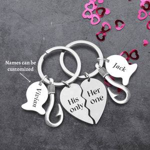 Personalised Fishing Heart Puzzle Keychains - Fishing - To My Girlfriend - You Are The Reel Love Of My Life - Ukgkbn13002