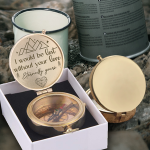 Engraved Compass - Hiking - To My Man - I Would Be Lost Without Your Love - Ukgpb26071