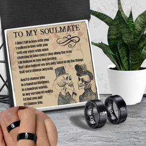 Couple Ring - Skull & Tattoo - To My Soulmate - I'd Choose You - Ukgrlc26002