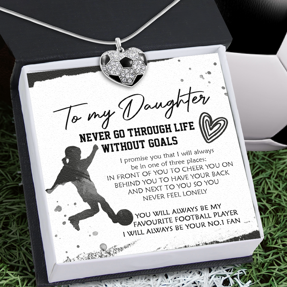 Football Heart Necklace - Football - To My Daughter - I Will Always Be Your No.1 Fan - Ukgndw17003
