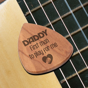Wooden Guitar Pick 1 Pcs - Guitar - To My Dad - First Man To Play For Me - Ukghea18003