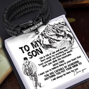 Paracord Rope Bracelet - Hiking - To My Son - Trust Yourself And Know Your Worth - Ukgbxa16002