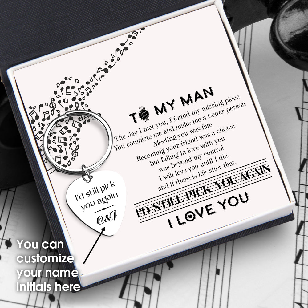 Personalised Guitar Pick Keychain - To My Man - You Complete Me - Ukgkam26002