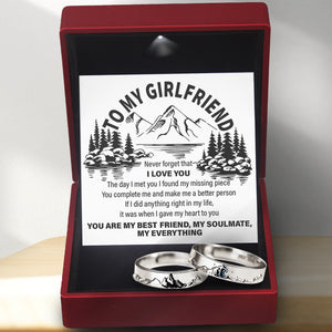 Mountain Sea Couple Promise Ring - Adjustable Size Ring  - Family - To My Girlfriend - I Gave My Heart To You - Ukgrlj13001