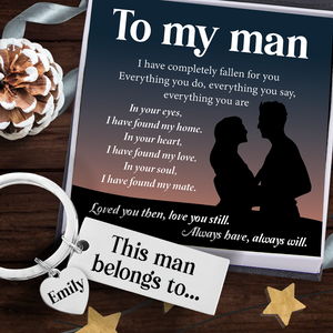 Personalised Engraved Keychain - Family - To My Man - I Have Completely Fallen For You - Ukgkc26013