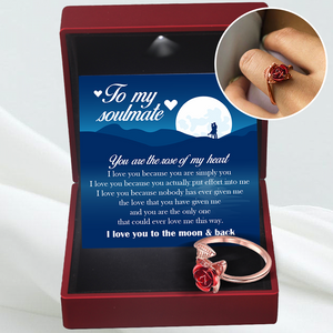 Red Rose Resizable Rings - Family - To My Soulmate - You Are The Rose Of My Heart - Ukgrla13002