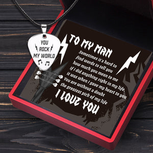 Guitar Pick Necklace - To My Man - How Much You Mean To Me - Ukgncx26002