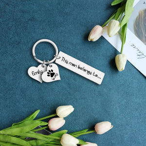 Personalised Paw Prints Keychain - Dachshund - To My Man - This Man Belongs To - Ukgkc26007