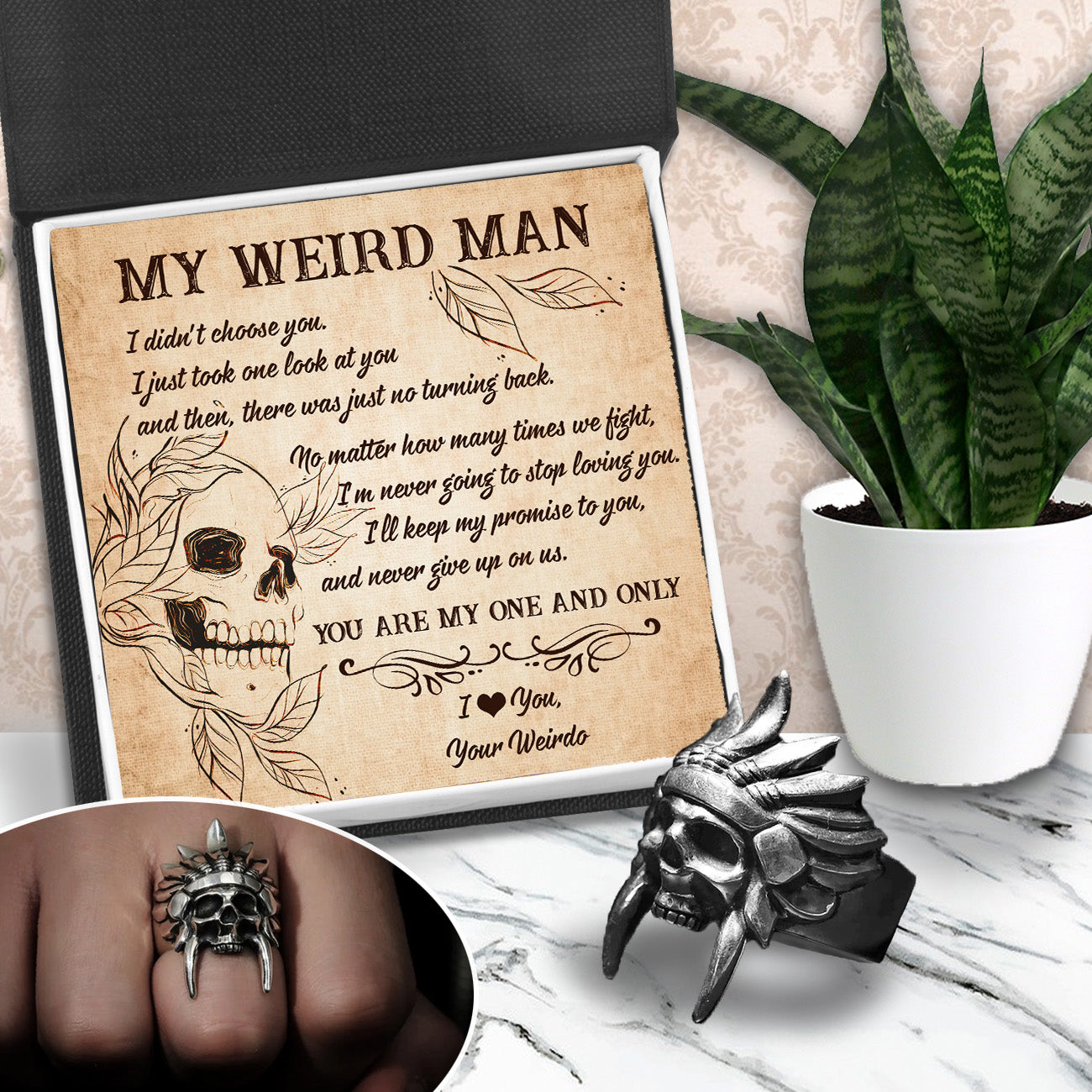 Tribal Chief Ring - Skull & Tattoo - My Weird Man - You Are My One And Only - Ukgrlm26004