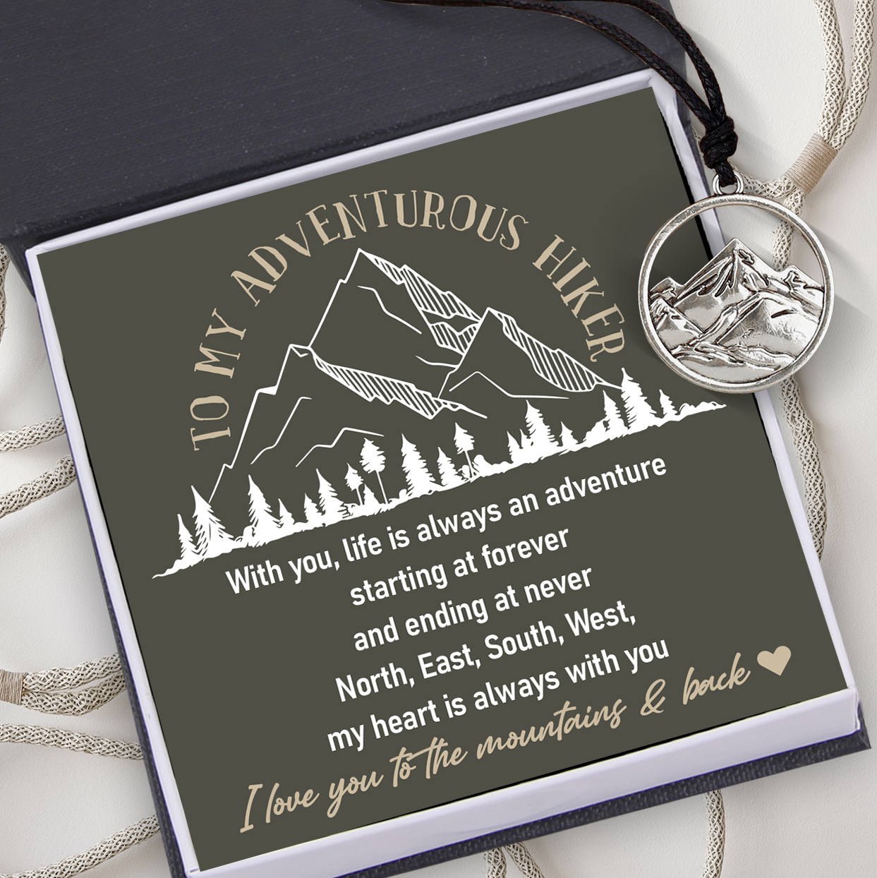Man Mountain Necklace - Hiking - To My Adventurous Hiker - I Love You To The Mountains & Back - Ukgnnl26001