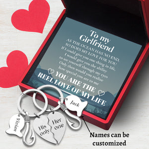 Personalised Fishing Heart Puzzle Keychains - Fishing - To My Girlfriend - You Are The Reel Love Of My Life - Ukgkbn13002