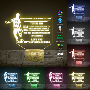 3D Led Light - Football - To My Man - Love You To The Field And Back - Ukglca26009