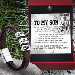 Leather Bracelet - Football - To My Son - Always Believe In Yourself - Ukgbzl16013