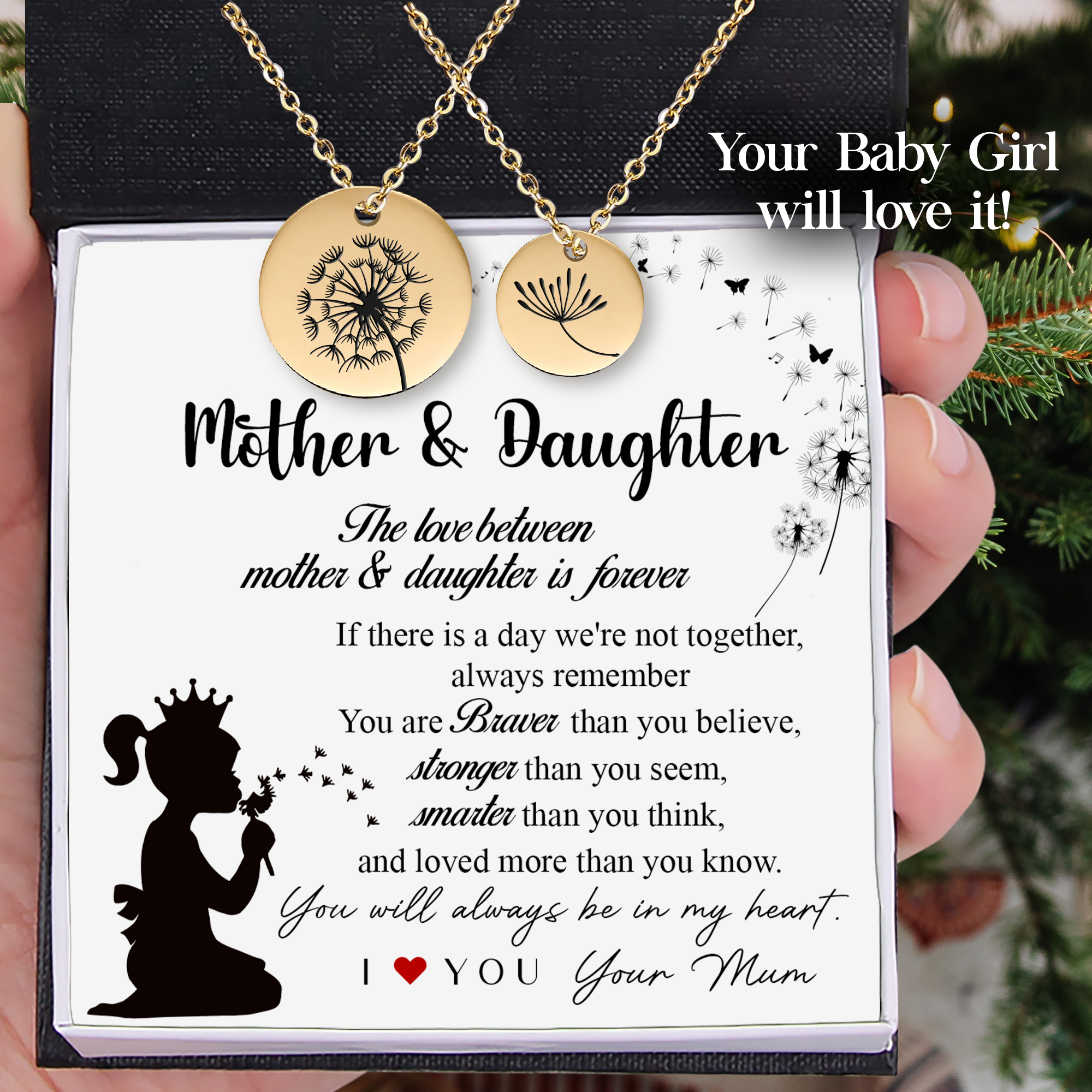 Mom & Daughter Necklace Set - Family - To My Daughter - You Will Always Be In My Heart - Ukgnnt17002
