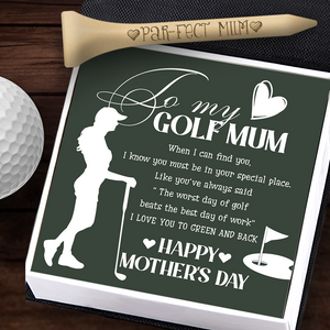 Wooden Golf Tee - Golf - To My Golf Mum - I Love You To Green And Back - Ukgah19003