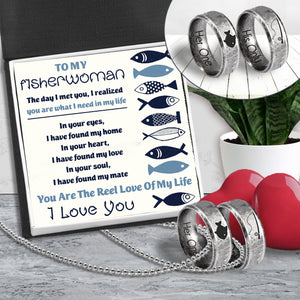Fishing Ring Couple Necklaces - Fishing - To My Fisherwoman - I Love You - Ukgndx13008