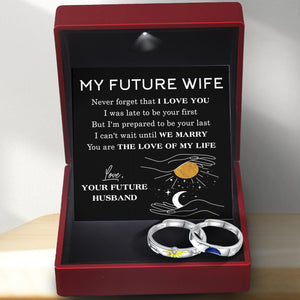 Sun Moon Couple Promise Ring - Adjustable Size Ring - Family - To My Future Wife - You Are The Love Of My Life - Ukgrlk25001
