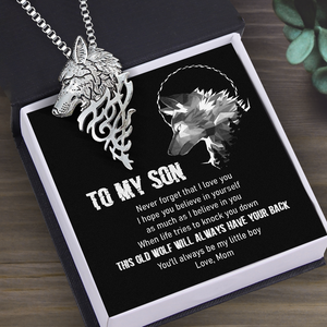Wolf Necklace - Wolf - To My Son - You'll Always Be My Little Boy - Ukgnde16001