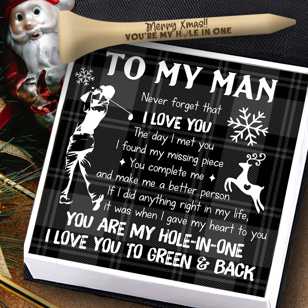 Wooden Golf Tee - Golf - To My Man - Merry Xmas!! You're My Hole In One - Ukgah26001