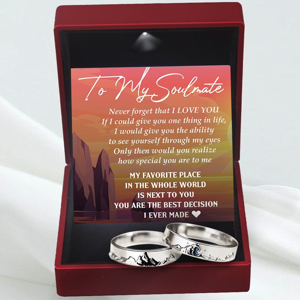 Mountain Sea Couple Promise Ring - Adjustable Size Ring - Family - To My Soulmate - How Special You Are To Me - Ukgrlj15004